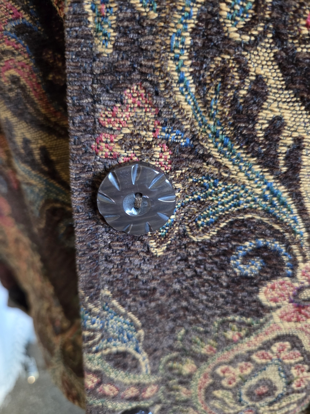 Flashback Women's Floral Tapestry Blazer - Multitone Brown Size Xl - Picture 10 of 14